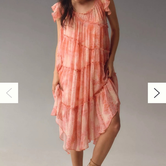 Anthropologie Asymmetric Hanky Flowy Midi Dress - Picture 2 of 6